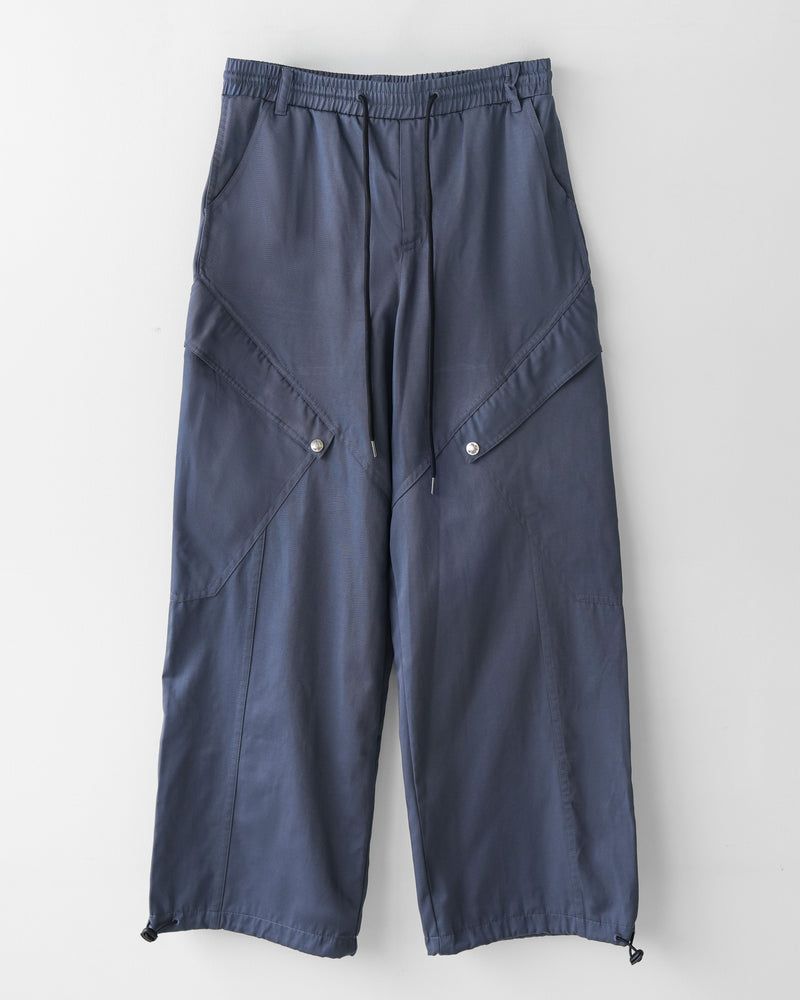 Skeleton Twill Drawstring Adjustable Cargo Pants NVY
