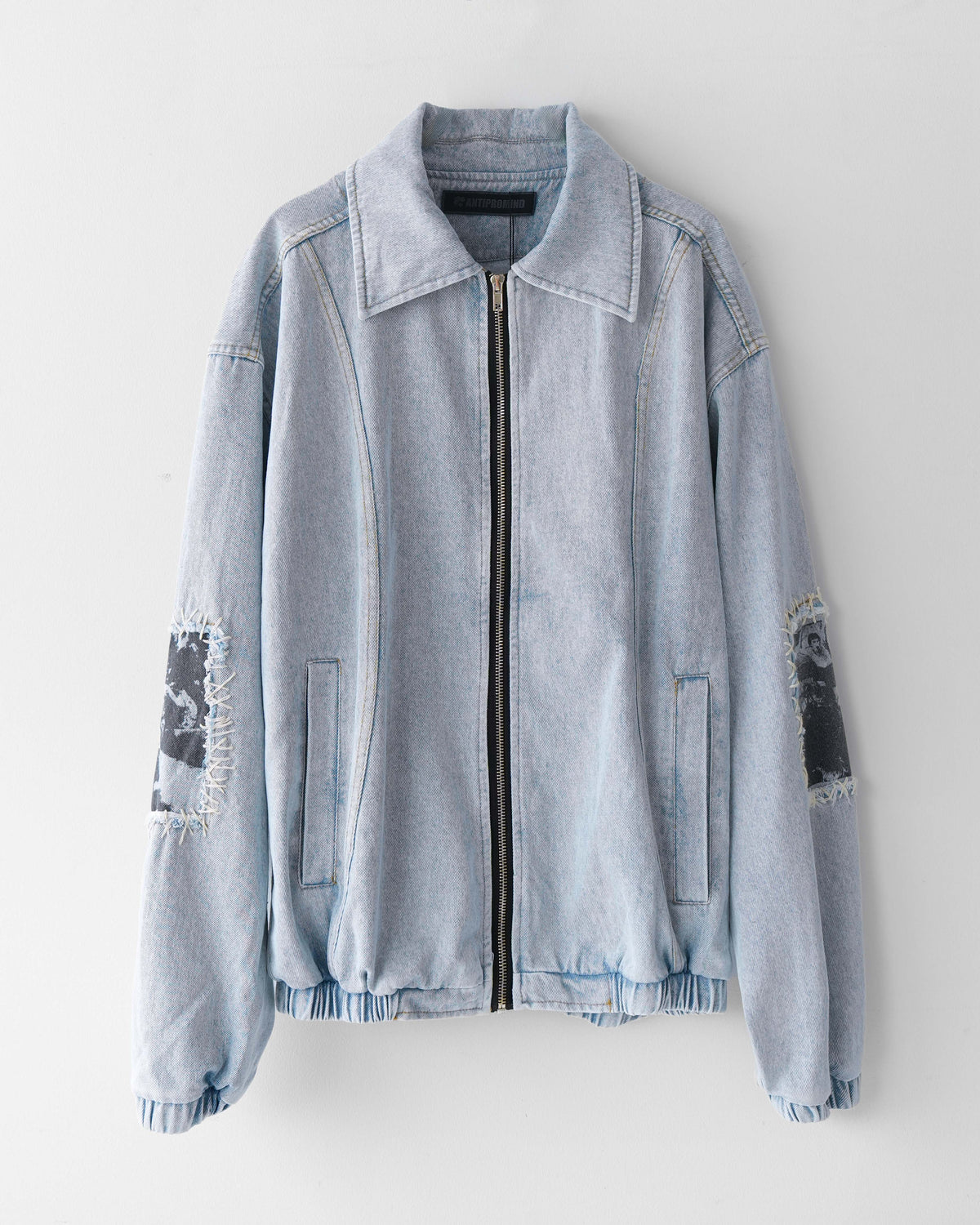 Washed Distressed Panelled Denim Jacket L.BLU