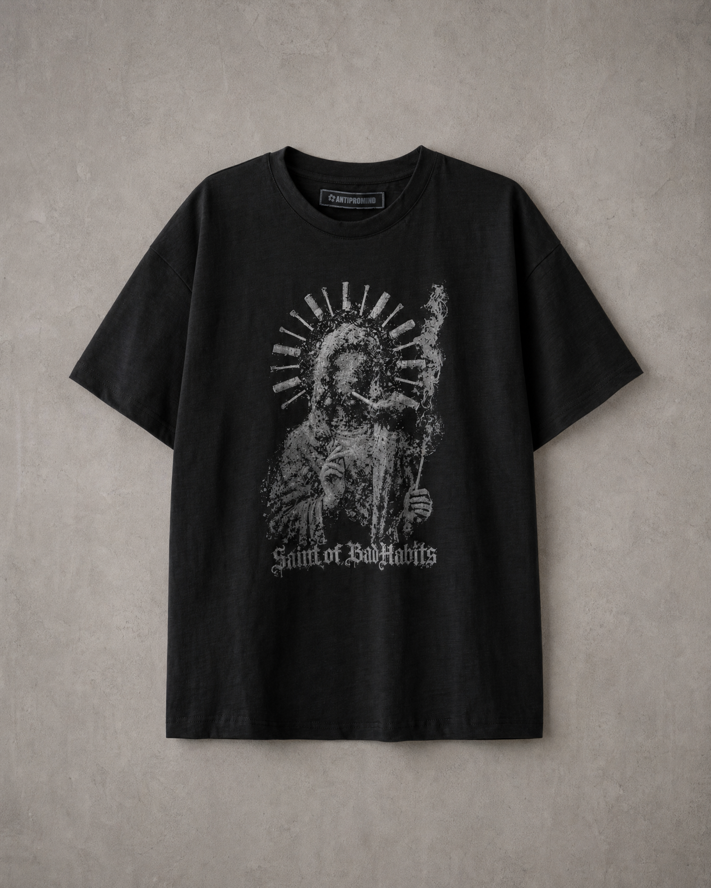 Distressed “Saint of Bad Habits” Graphic Tee