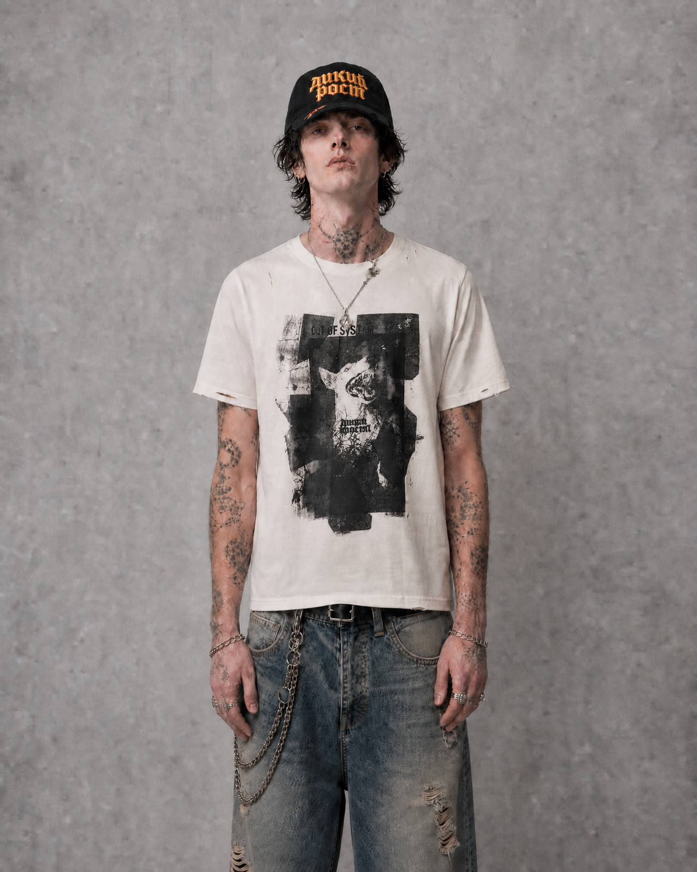 Distressed “D.O.G” Graphic Tee