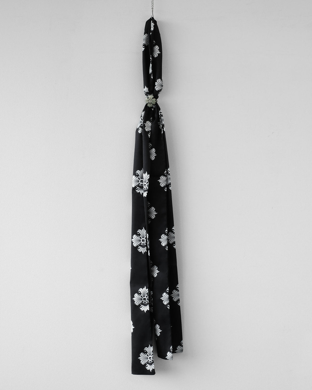 Cropped Wide-Fit Logo Print Scarf Hoodie GRY