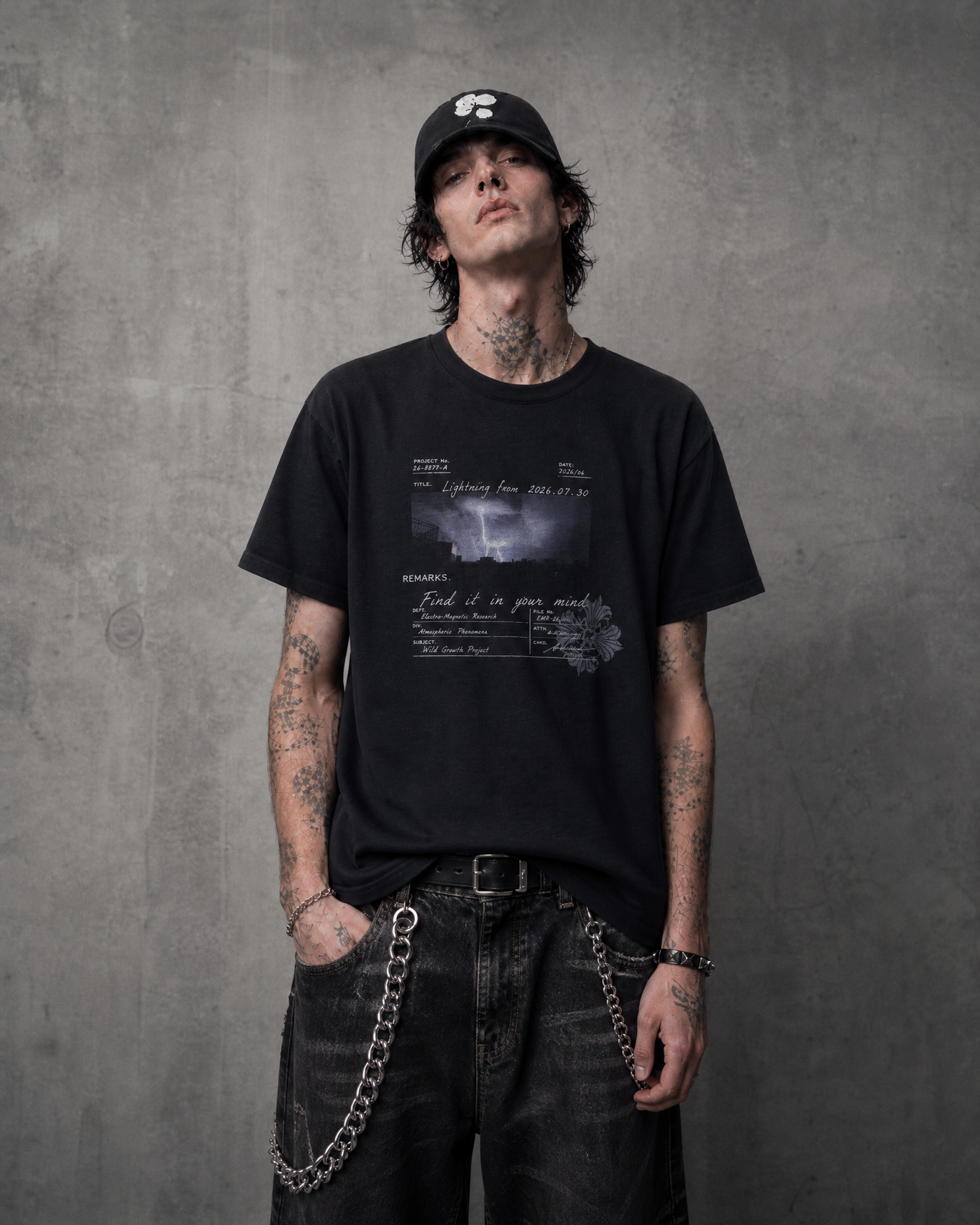 Distressed “Lightning” Graphic Tee